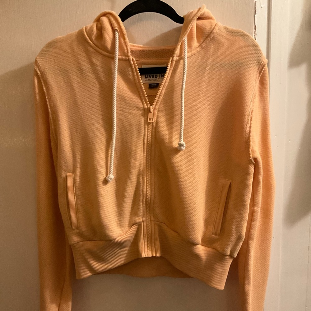 Peach American Eagle full zip Spring Hoodie for Women